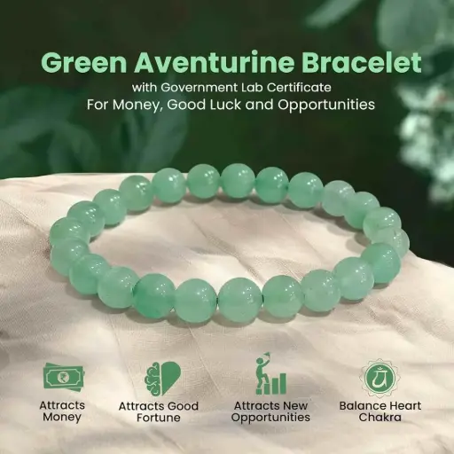Green aventurine bracelet original certificate